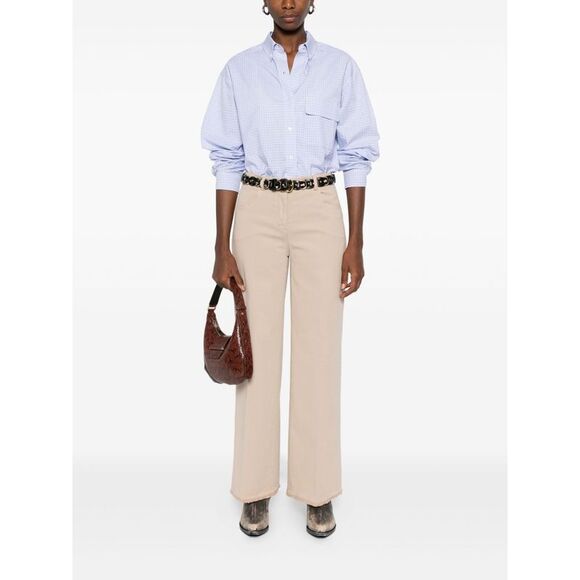 Via Masini 80 Women Cotton Wide-Leg Trousers